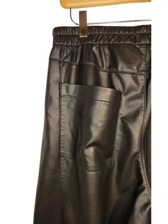 PILCRO Anthropologie Izzie Relaxed Pull-On BlackBarrel Pants Faux Leather Size M - Picture 6 of 13